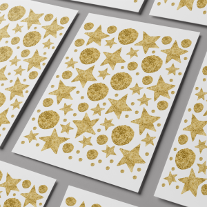Stickers, adhesivo o pegatinas de navidad doradas